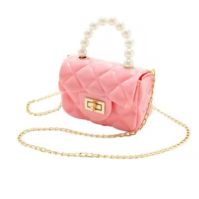 China Amazon Portable Custom Simple Solid Colors Design Mini Portable Ladies PVC Jelly Handheld Cross - Body Shoulder Bag for sale