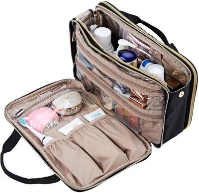 China Polyester Fashionable Multifunctional Portable Waterproof Toiletries Bag Cosmetic Toiletries Brush Oxford Storage Bag for sale