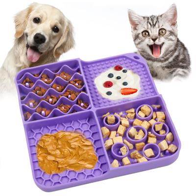 China 2023 Sustainable Silicone Pet Lick Mat Pads Bowl For Small Medium Large Breed Dogs for sale