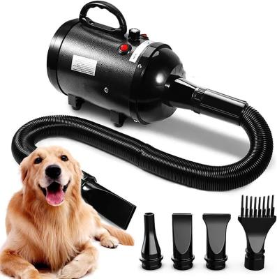 China Durable Adjustable Heat Air Circulation Low Noise Quiet Pet Hair Dryer For Dog Grooming With 4 Different Nozzles for sale