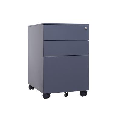 China High Quality Small Size Lock Mobile Desk 3 Pedestal Under Desk Storage Chest Modern Wooden Filing Cabinets for sale