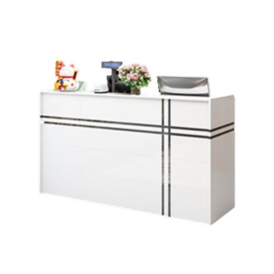 China Convertible Wood Panel Desk Front Desk Modern White High Quality Small Size Reception Desks for sale