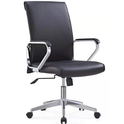 China Mid-Back Swivel Height Adjustable High Quality Office Boss Leather Executive Chair (Waist) for sale