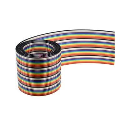 China Pitch Automotive Color 10P/12P/14P/16P/20P/26P/34P/40P/50P 1.27mm Flat Ribbon Cable Rainbow Dupont Wire For FC Dupont Connector for sale