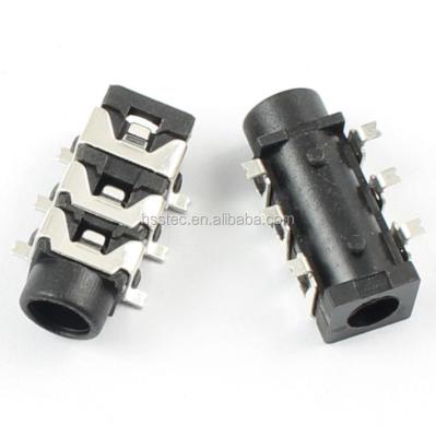 China Connector Female 6 Pin SMT SMD Automotive Audio Stereo Earphone 3.5mm Jack PJ313D for sale