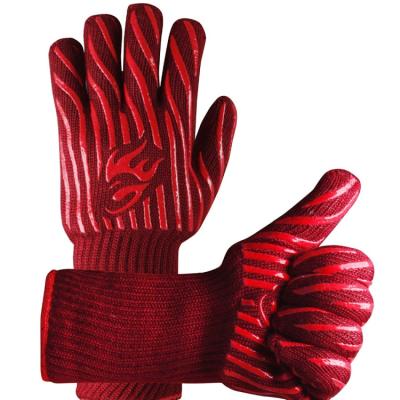 China ZMSAFETY Silicone Oven Gloves Printed Heat Resistant BBQ Gloves GRILL ALL OVER Oven Gloves for Grilling for sale