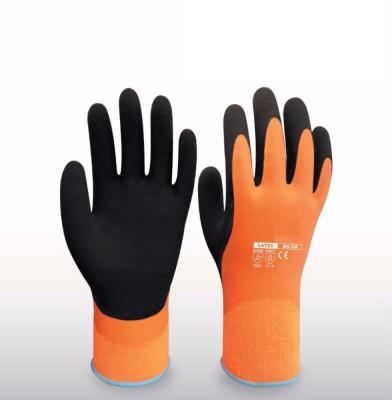 China Cold Weather Anti-Cold Safety Work Sandy Nitrile Coated Glove Warm Winter Garden Gloves for sale