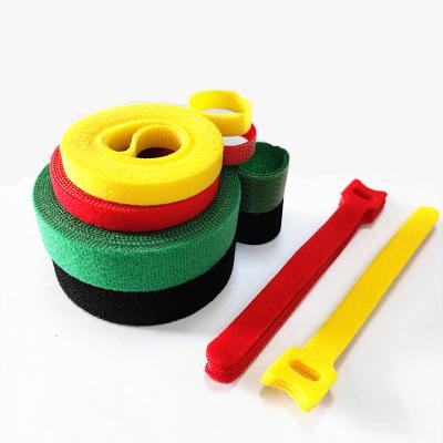 China Reusable Viable Back to Back Cable Ties Hook and Loop Cable Straps Cable Organizer Nylon Double Sides Cable Tie Band for sale