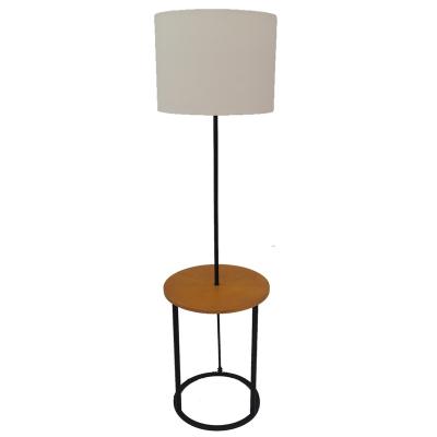 China Modern Luxury Modern White Floor Lamp Round Single Dimmable Base With Shelf For Bedroom Living Room for sale