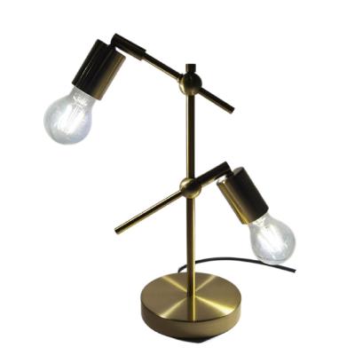 China Factory Supplier Brand New Retro Bedside Table Lamp Halogen Metal Incandescent Gold Table Lamps for sale