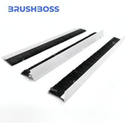 China Dustproof STRIP BRUSH WITH ALUMINUM ALLOY BRACKET SUPPORTING H/F/T PROFILE for sale