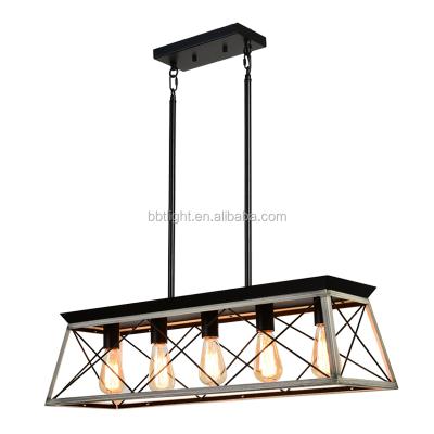 China 5-Lights Farmhouse Swag Industrial Chandeliers Pendant Light Fixtures, Farmhouse Ceiling Island Hanging Light for Kitchen Dining Room for sale