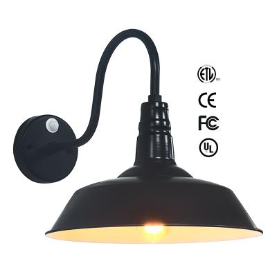 China Retro Modern Black Wall Sconce Lighting Gooseneck Barn Apartment Lights Industrial Vintage Farmhouse Wall Lamp With Infrared Sensor for sale