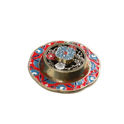 China Chinese Incense Factory Direct Price Alloy Hand-made Big-Size Enamel Incense Stick Coil Burner for sale