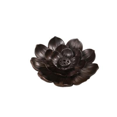 China Chinese Incense Online Wholesale New Style Outdoor Decoration Alloy Three Layer Lotus Incense Stick Holders for sale