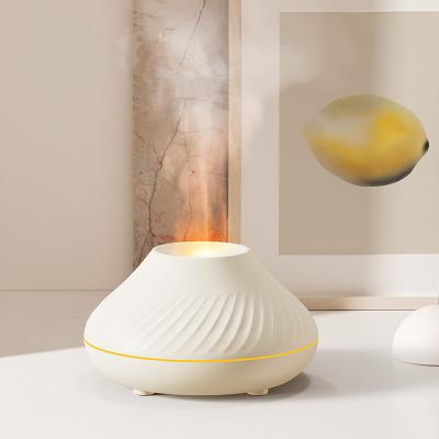 China Smell Comfortable 2022 Ultrasonic 3d Simulation Flame Air Humidifier Diffuser Usb 130ml Ultrasonic Fire Lamp Essential Oil Aroma Diffusers for sale