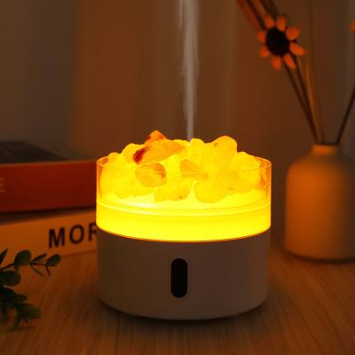 China 2022 New Trending Salt Lamp Aromatherapy Diffuser 3 in 1 Aromatherapy Ultrasonic Oil Small USB Humidifier Led Himalayan Salt Aroma Diffuser for sale