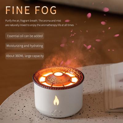 China Smell Comfortable Factory Simulation 3d Flame Air Humidifier Usb 360ml Ultrasonic Fire Lamp Essential Oil Aroma Diffuser for sale