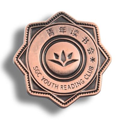 China China Supplier Custom Metal Logo Badge Antique Copper Metal Lapel Pin Set for sale