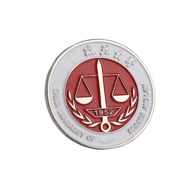 China Custom china souvenir univercity logo round brass metal badge lapel pin badge cheap for sale