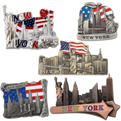 China Custom Corporate Propaganda New York Collections Metal Souvenir Fridge Magnet for sale