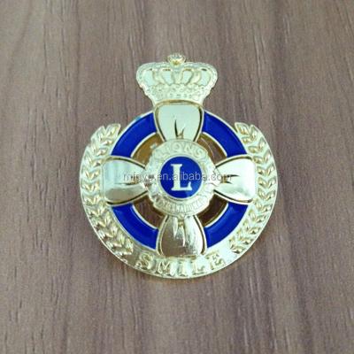 China China Factory Directly Sale Metal Personalization Pin Custom Lion Club Emblem for sale