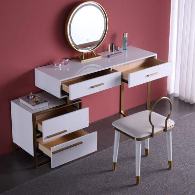 China Other Latest Design Luxury Marble Top Makeup Mirrored Dressers With Storage for sale