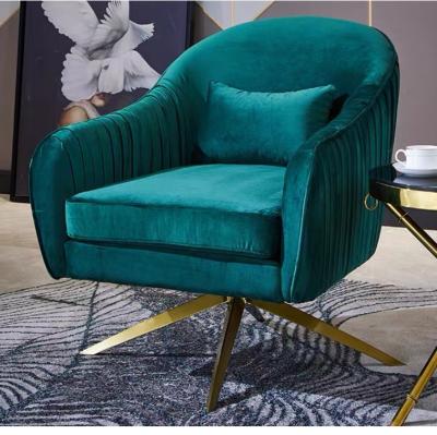 China Italian Velvet Spinning Arm Upholstered Armchair Lounge Lounge Chair for sale