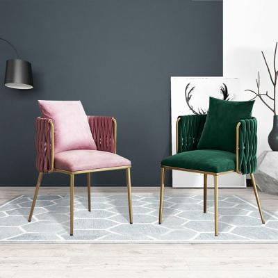 China Morden Cooling Luxury Pink Waiting Chair With Metal Frame Furniture Dining Chairs for sale