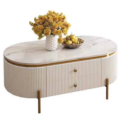 China Other modern marble gold round coffee table for living room for sale