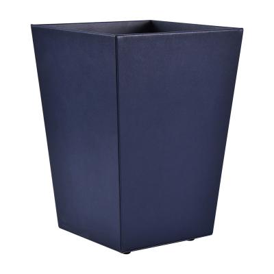 China Custom Handmade Garbage Bin Stocked Navy Blue Indoor Function Housing Waste Bin Kitchen for sale