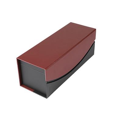 China Handmade Luxury Gift Boxes Leather Custom Wine Box Single Bottles Wine Packaging Box for sale