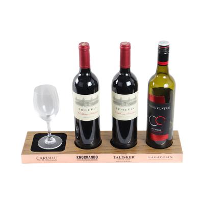 China Wooden Wine Display Multi-bottle Stocked Standing Custom Wine Tray Rack for sale