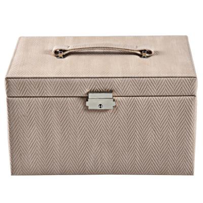 China Fashionable Wholesale PU Leather Jewelry Box With Mirror Jewelry Case Gift Organizef Jewelry Packaging for sale