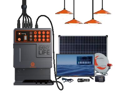 China PAYG Solar Home Solar Home Light System 19 Inch TV Led Lamps Pay As You Go solar home energy system for rural Africa for sale