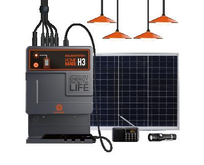 China Solar Panel Energy System Kit 4 LED Light Bulbs Solar Home Lighting Solar Home Power System For Home Lighting for sale