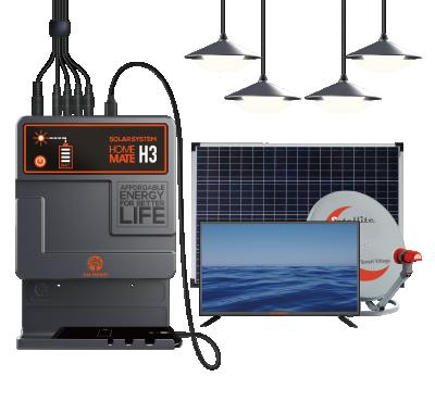 China Affordable High Quality Home Solar Power TV 19 Inch 12V DC Solar Power System With 4 LED Lamps For Africa for sale