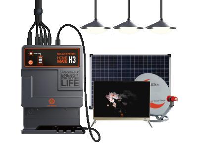 China 12V Home DC 3 LED Light Bulbs Mini Home Solar Power System With 19 Inch TV For Africa for sale