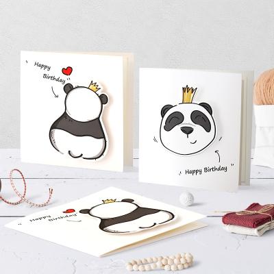 China Europe Gift Tarjetas Aegean 3d Greeting Pop Up Kaarten Panda Paper Funny Birthday Card for sale