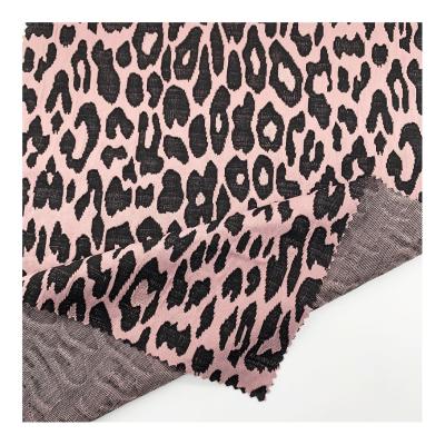 China Spandex Swimwear Bikini Jacquard Fabric Stretch Leopard Knitted 4 Way Stretch Fabric for sale