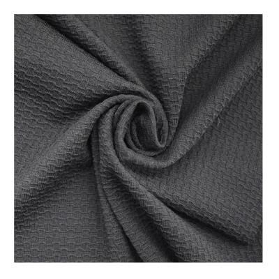 China Stretch Polyester Knitted Fabric Black Cotton Crepe Ply Fabrics For Sale For Swimwear Customized Color for sale