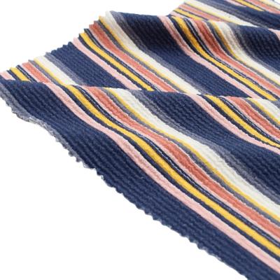 China Cotton Seersucker Fabric Stripe Nylon Spandex Fabric Breathable Pleat Swimwear Printing Fabric for sale