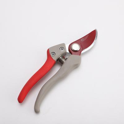 China Anti-Slip Handle Garden Shears Pruning Scissors Single Action Curved Blade Bonsai Scissors 65Mn Tools Steel Red Coating With PVC Handle for sale