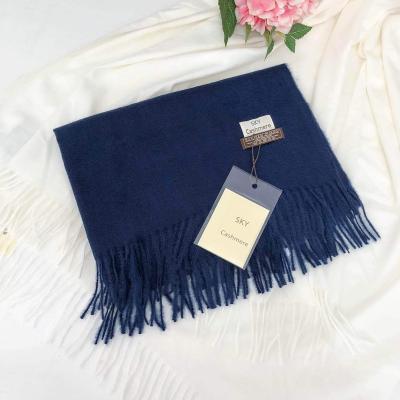 China Autumn And Winter Solid-color Cashmere New Cold-resistant Thickened Scarf Women's Warm Imitation Tassel Imitation Cashmere Scarf Scarves For Women for sale