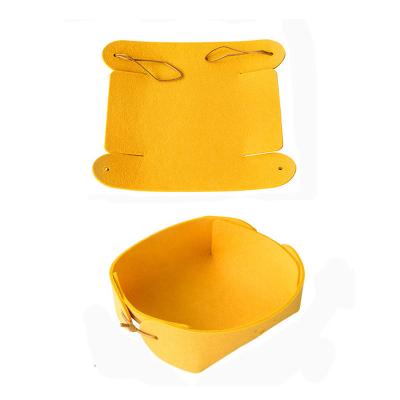 China Viable Manufacturer Durable Felt Cheap Foldable Mini Storage Basket for sale