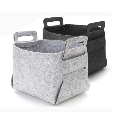 China Viable Wholesale Custom Print Catering Felt Storage Basket For Household for sale