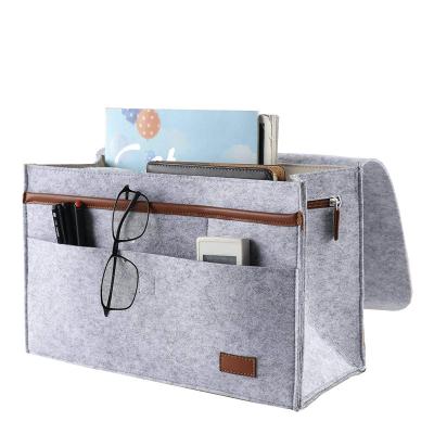 China Sustainable Home Sofa Desk Felt Bedside Pockets Bed Cart Storage Organizer for sale