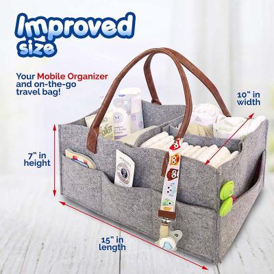 China Cart Tote Felt Diaper Bag Organizer Tote Bag Latest Fashion Baby Diaper Bag for sale