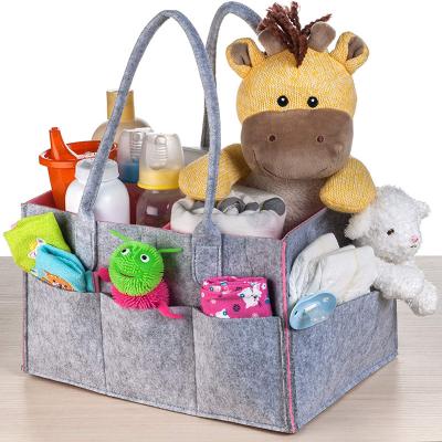 China Tote Bag Felt Big Baby Diaper Cart Bag Storage Organizer Bag for sale