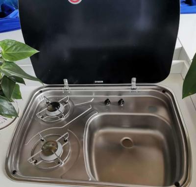 China Morden Yacht RV Integrated Built-in Kitchen Sink Gas Stove for sale